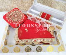 Red Velvet & Kundan Set of Bangles (RV1)