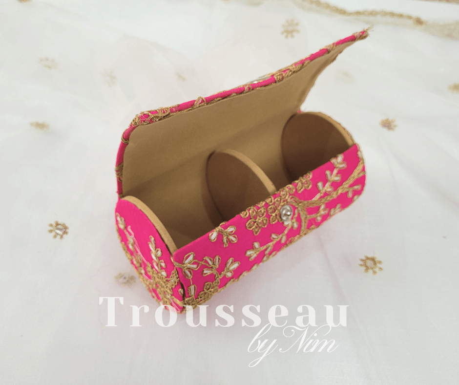 Nims Boutique Bright Pink Embroidered Bangle Box