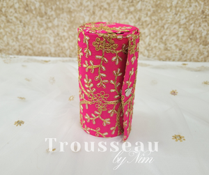 Bright Pink Embroidered Bangle Box