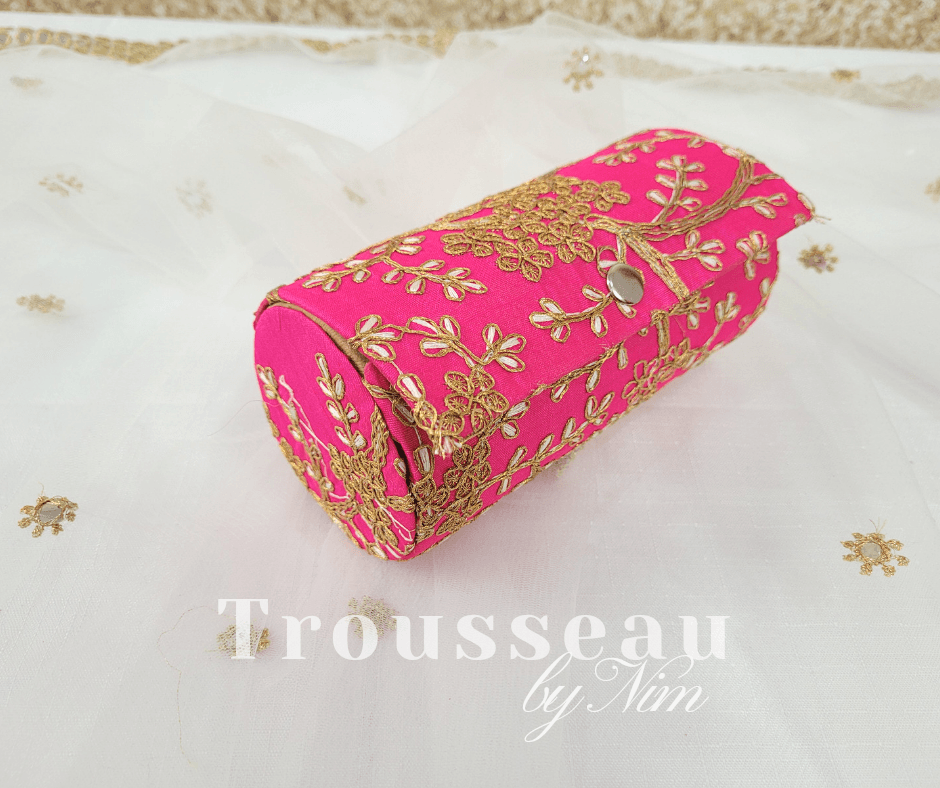 Nims Boutique Bright Pink Embroidered Bangle Box