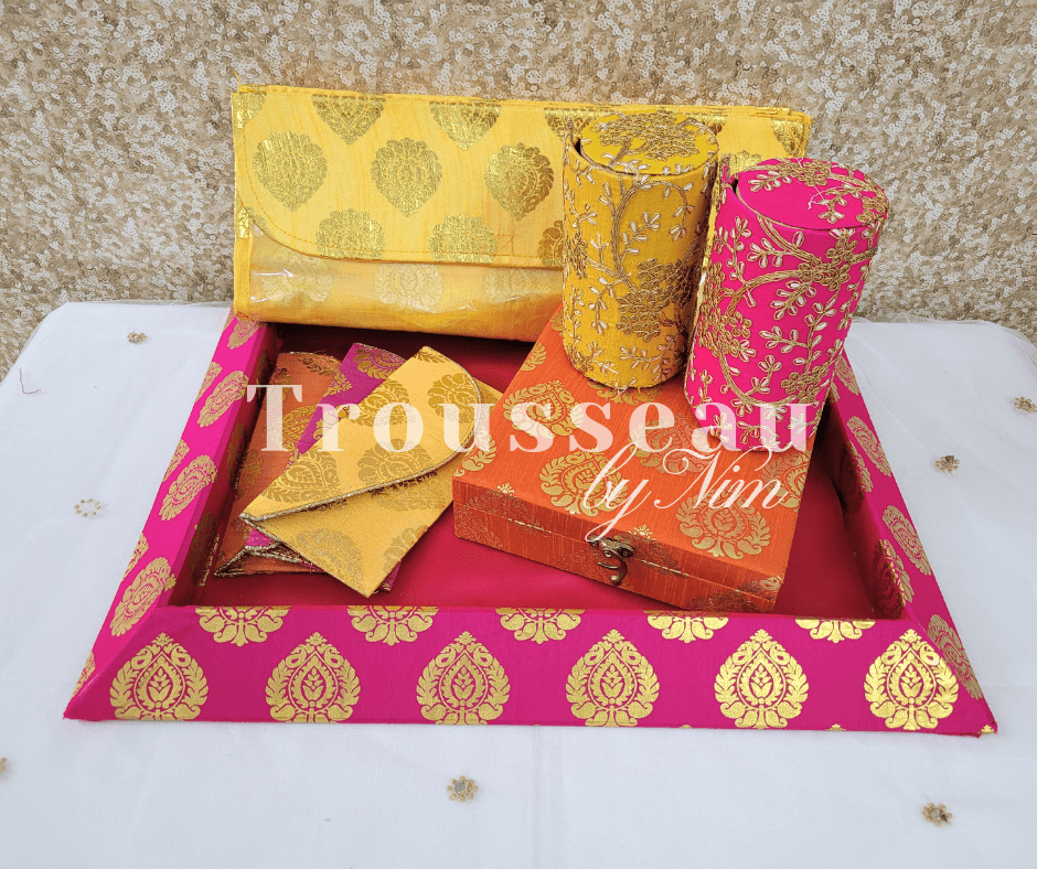 Nims Boutique Yellow Embroidered Bangle Box