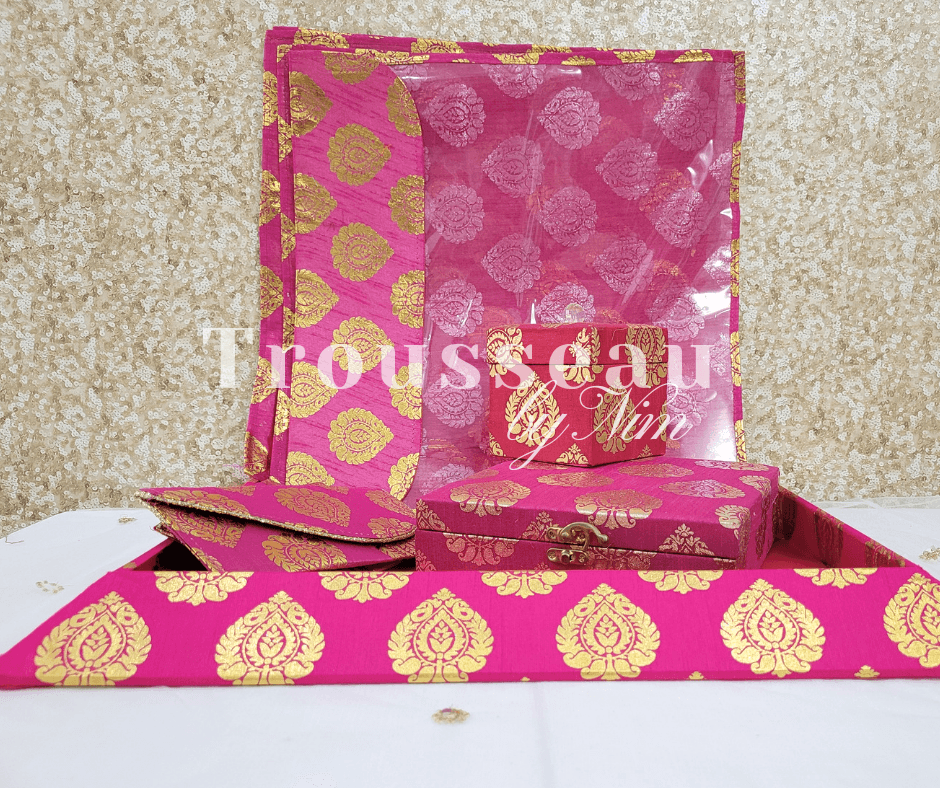 Nims Boutique Hot Pink Paisley Brocade Sari Bag
