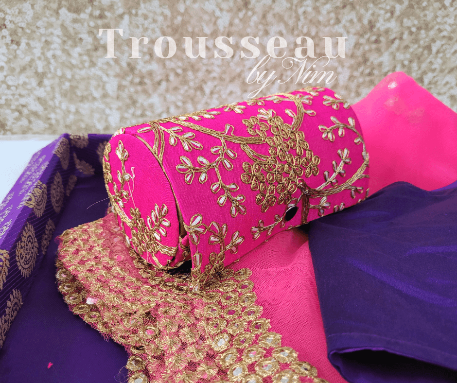 Nims Boutique Bright Pink Embroidered Bangle Box