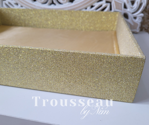 Wooden Gold Glitter Gifting Tray
