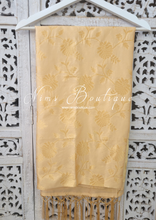 Light Gold Floral Silk Banarsi Dupatta/Chunni