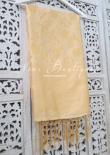 Light Gold Floral Silk Banarsi Dupatta/Chunni
