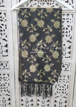 Black Floral Silk Banarsi Dupatta/Chunni (BN2)
