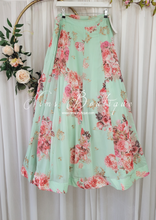 La Floraison Mint Georgette Floral readymade skirt/lehnga (sizes 4-20)