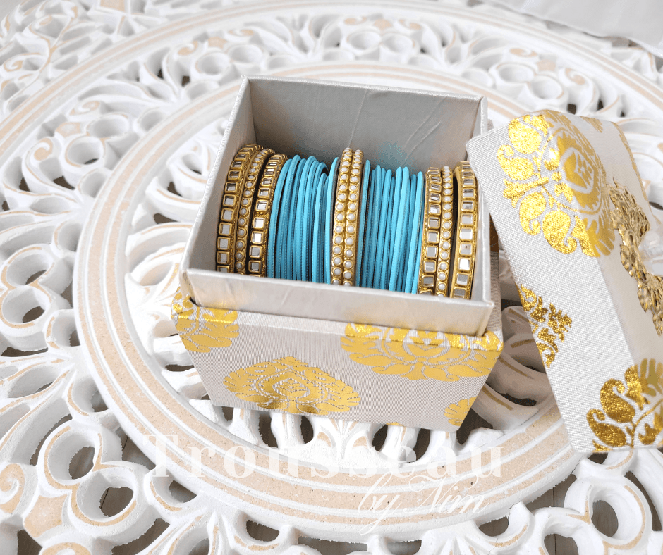 Nims Boutique Ivory Silk Brocade Favor Box