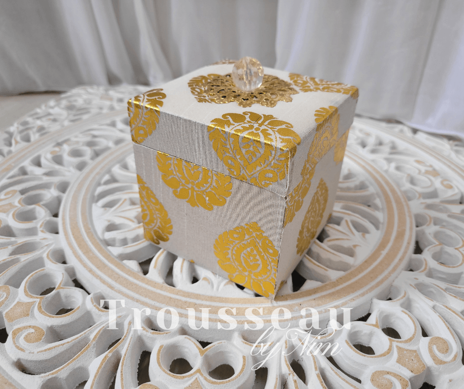 Nims Boutique Ivory Silk Brocade Favor Box