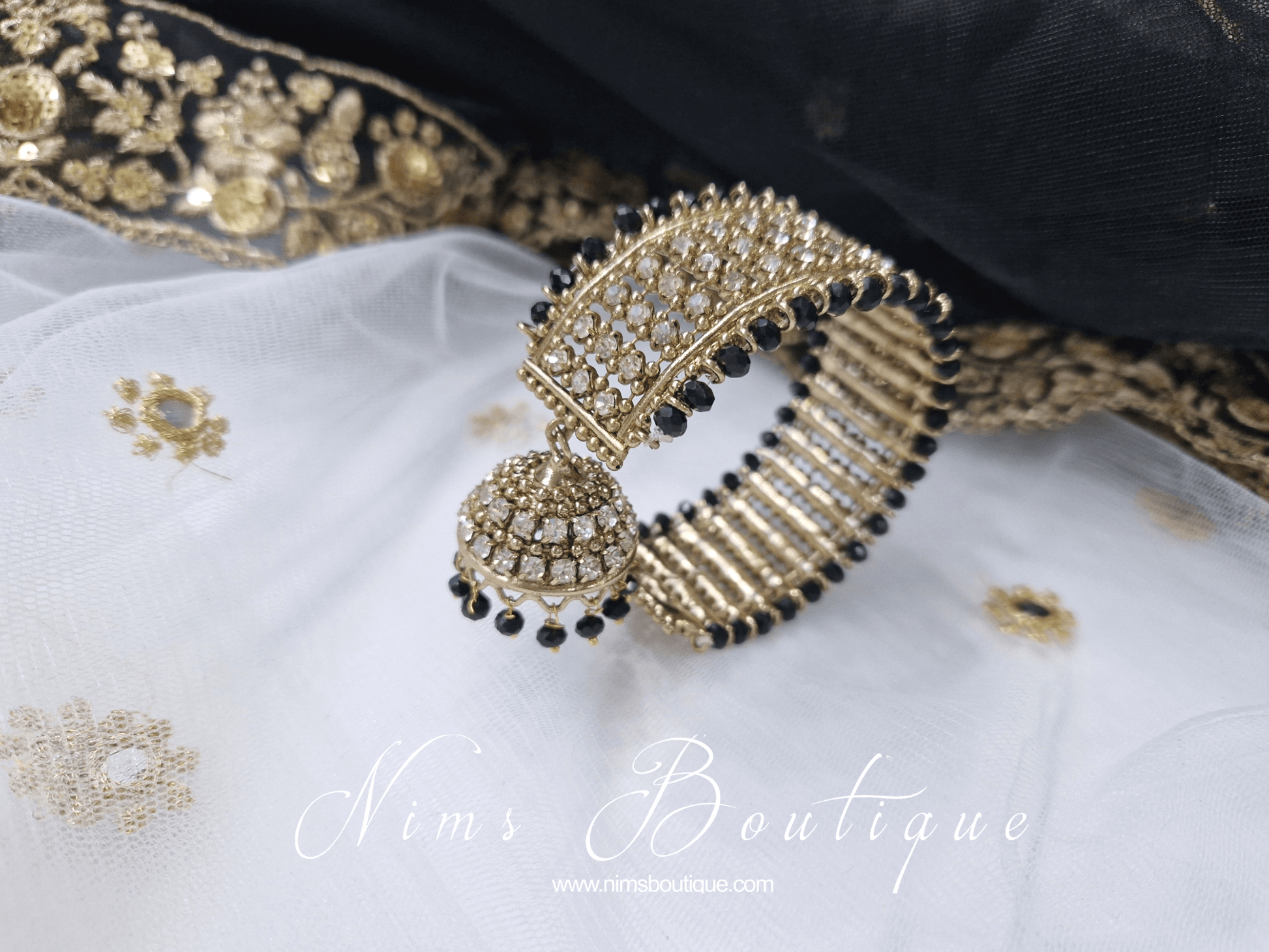 Nims Boutique Black Royal Bracelet with chumka