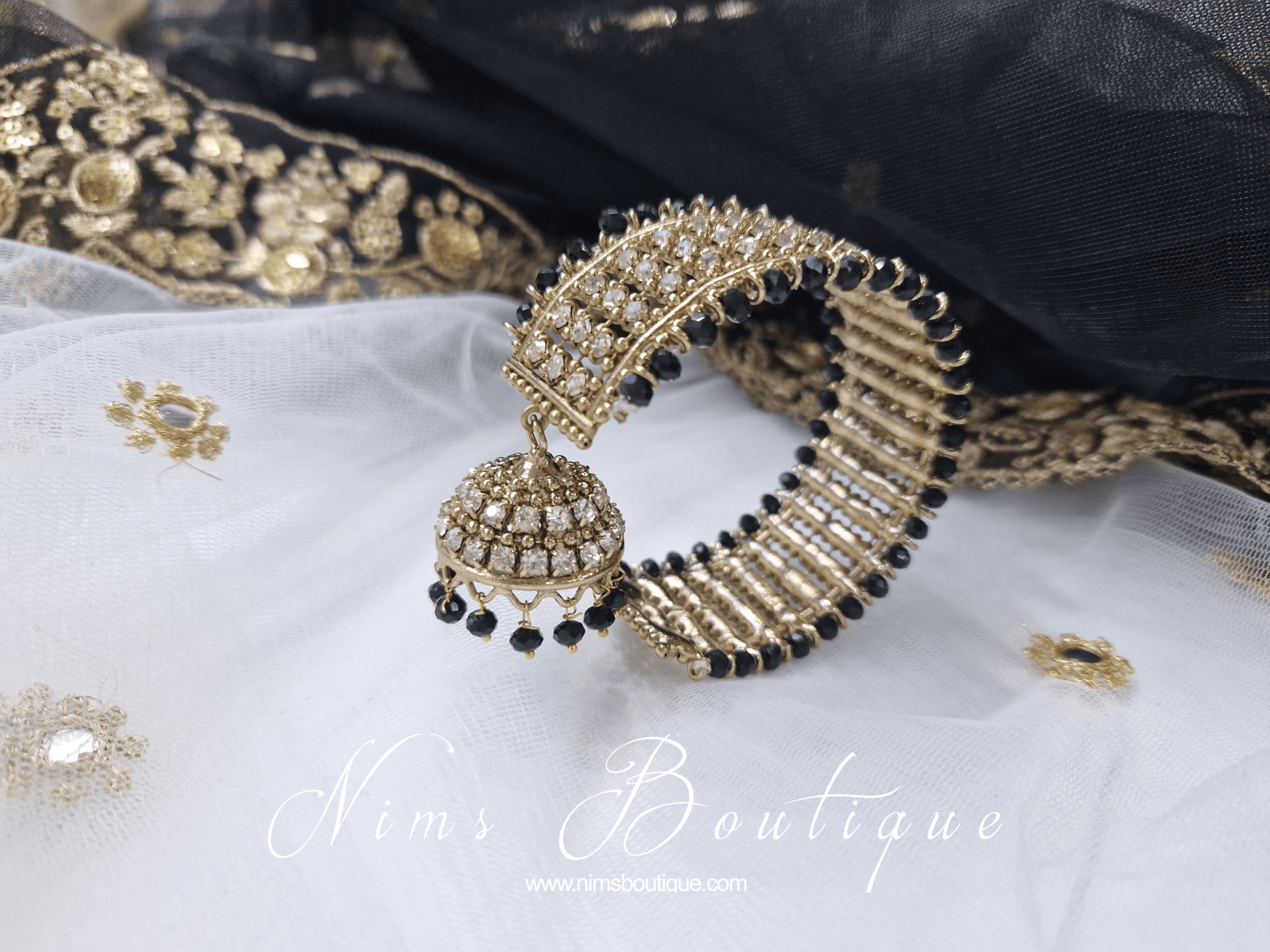 Nims Boutique Black Royal Bracelet with chumka