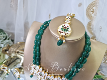 Sandhya Kundan Green Haar Set
