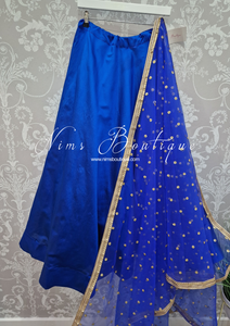 Readymade Royal Blue Silk skirt/lehnga (sizes 4-22)