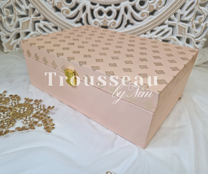 Luxury Peach Pastel Foil Print Large Gift Box