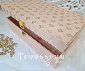 Luxury Peach Pastel Foil Print Large Gift Box