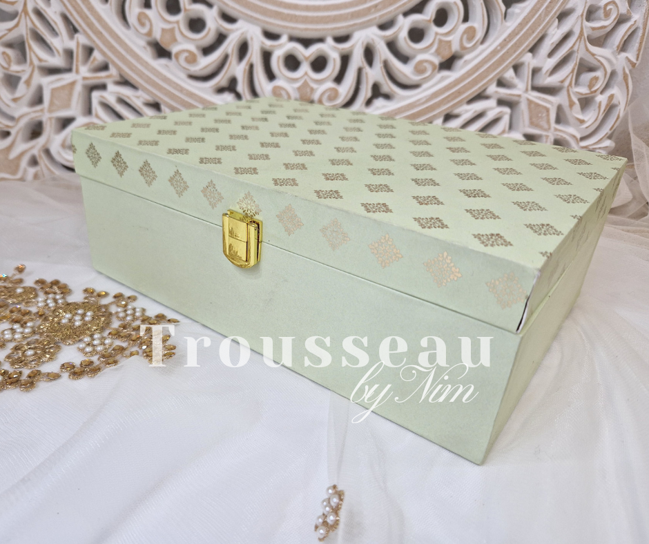 Luxury Mint Pastel Foil Print Large Gift Box