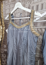 Sleeveless Grey Silk Pajami Suit (sizes 4 to 18)