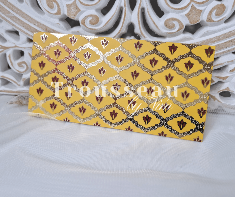Nims Boutique Yellow, Red & Gold Foil Print Money Wallets