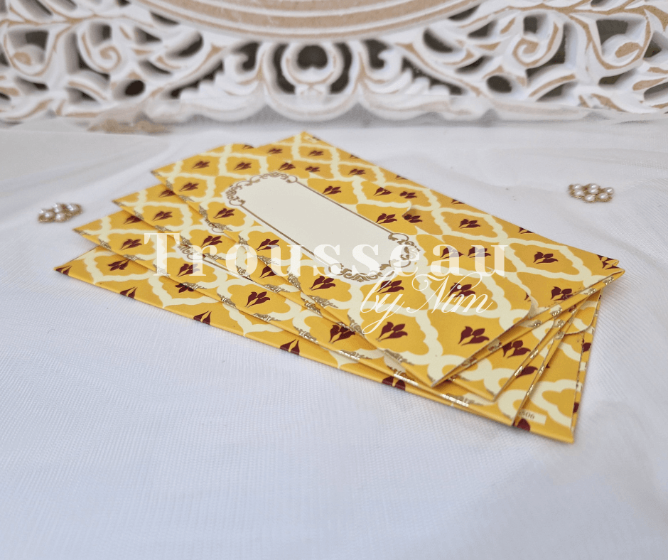 Nims Boutique Yellow, Red & Gold Foil Print Money Wallets