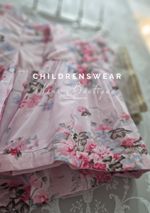 Pink Floral Kids Sharara Suit