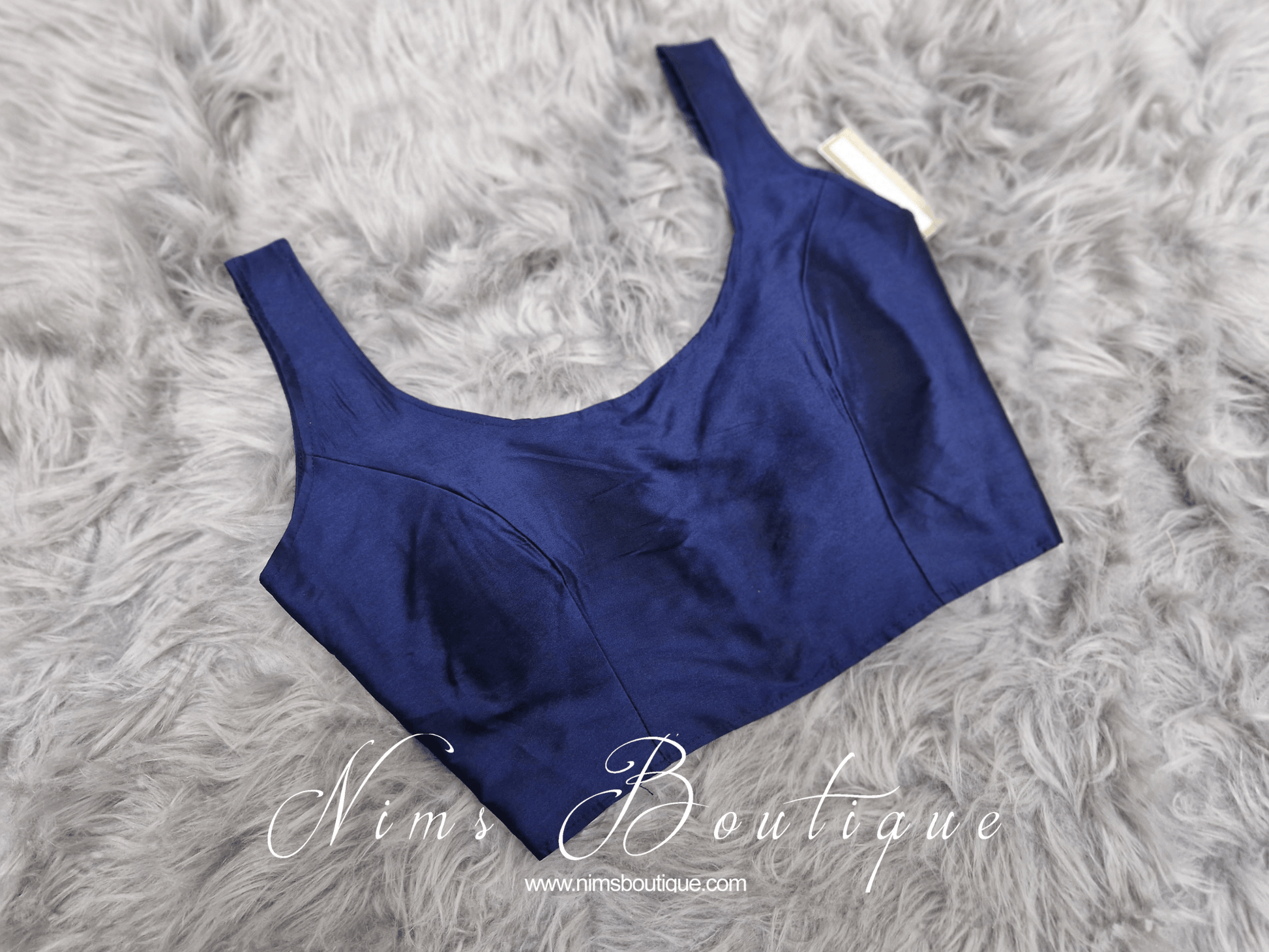 Nims Boutique The NB Navy Silk Blouse petite sizes 4-8