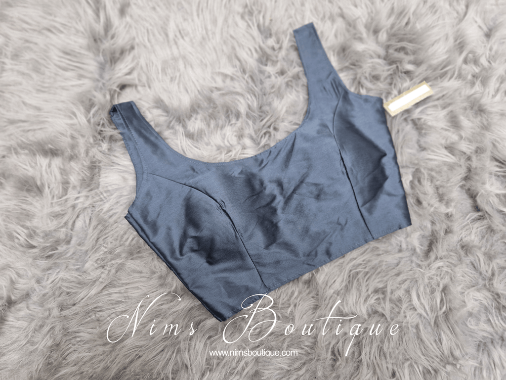 Nims Boutique The NB Grey Silk Blouse petite sizes 4-8