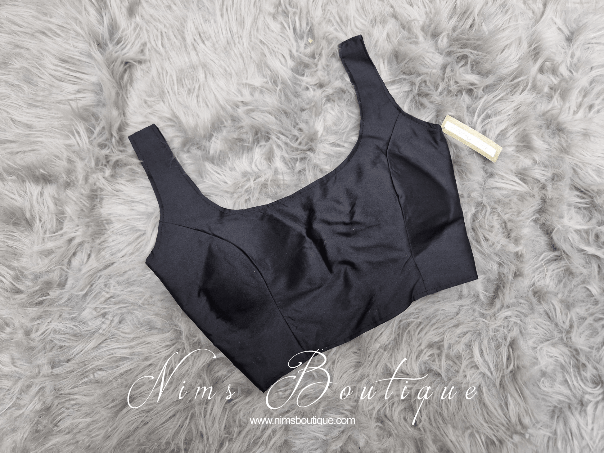 Nims Boutique The NB Black Silk Blouse petite sizes 4-8