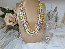 Myra Blossom Kundan Deep Lilac & Pink Haar Set
