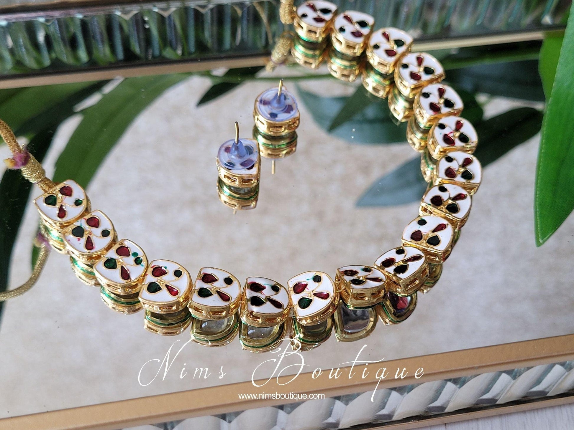 Nims Boutique The NB Classic Kundan Set with stud earrings