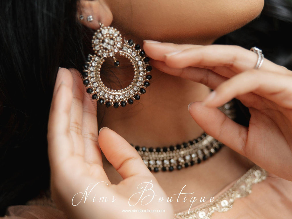 Nims Boutique Laila Royal Black Earrings