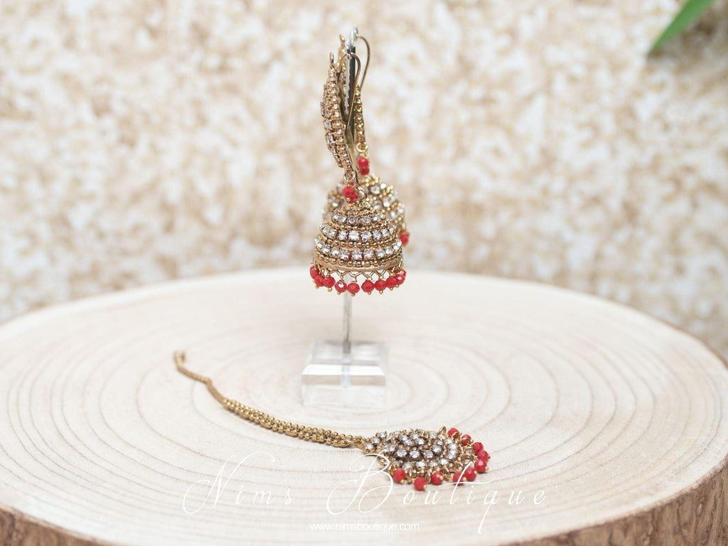 Nims Boutique Royal Red Chumke & tikka set
