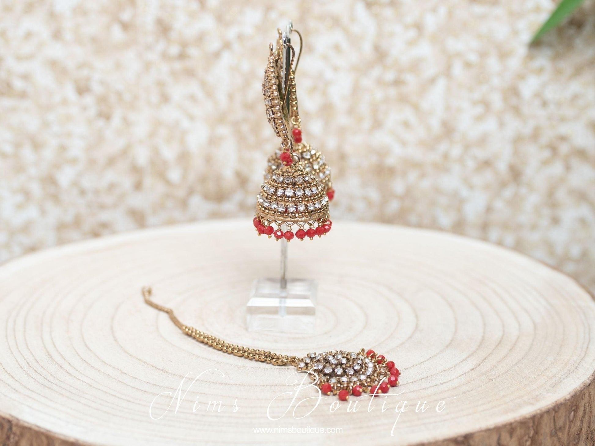 Nims Boutique Royal Red Chumke & tikka set