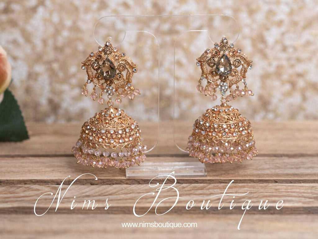 Nims Boutique Madhavi Maharani Peachy Gold Chumke