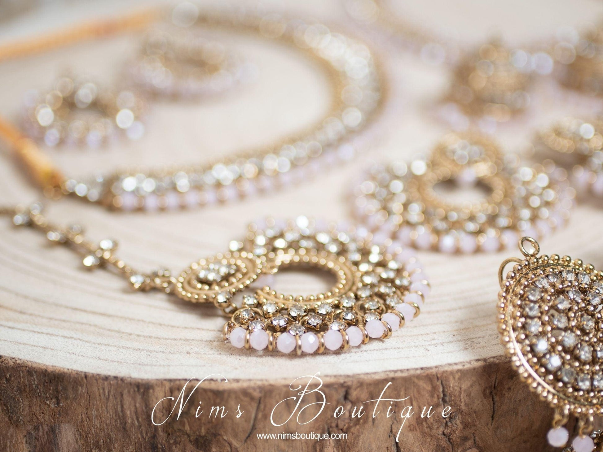 Nims Boutique Royal Blush Chand Tikka Set