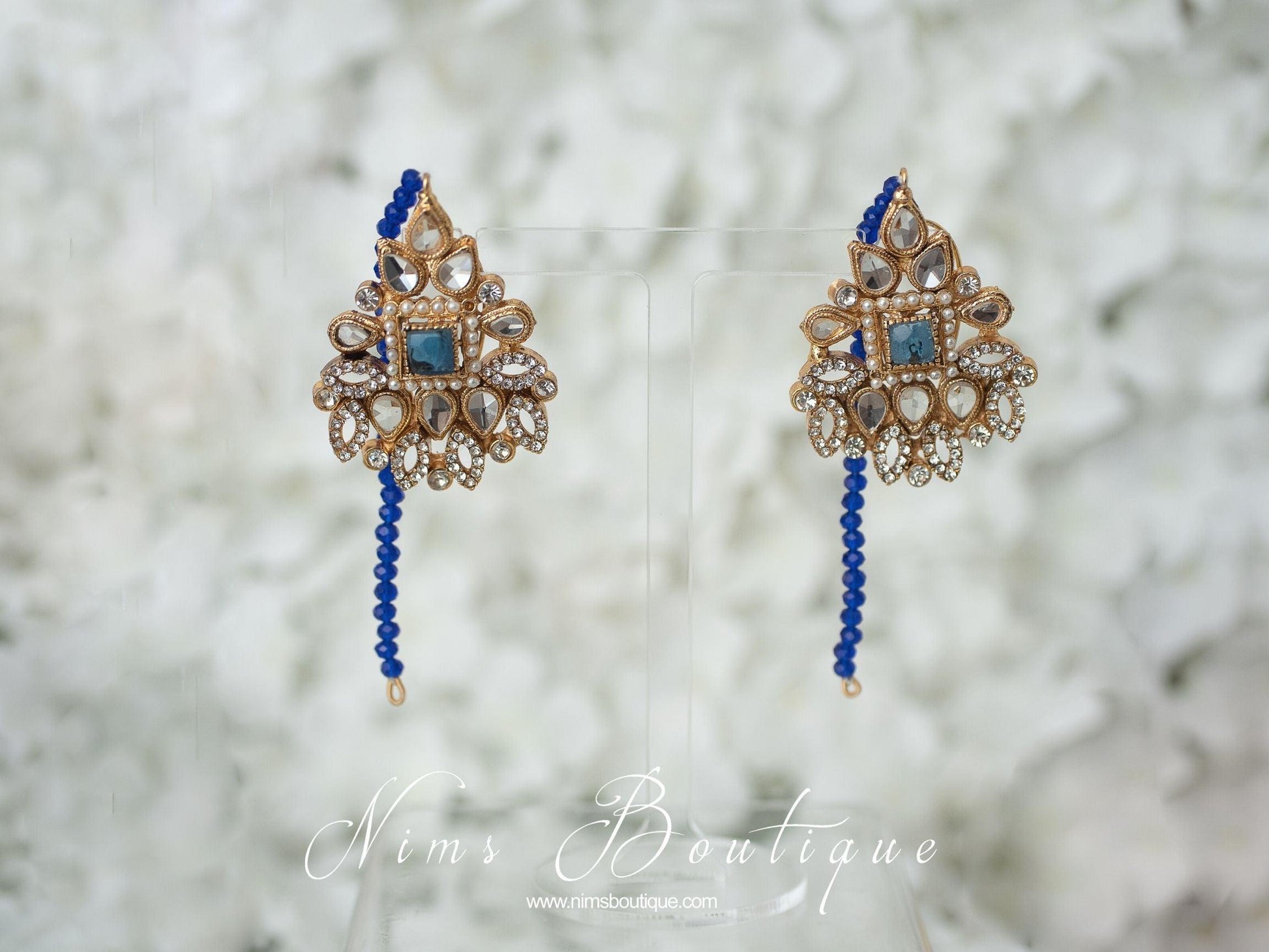 Nims Boutique Neetu Maharani Royal Blue Choker Set
