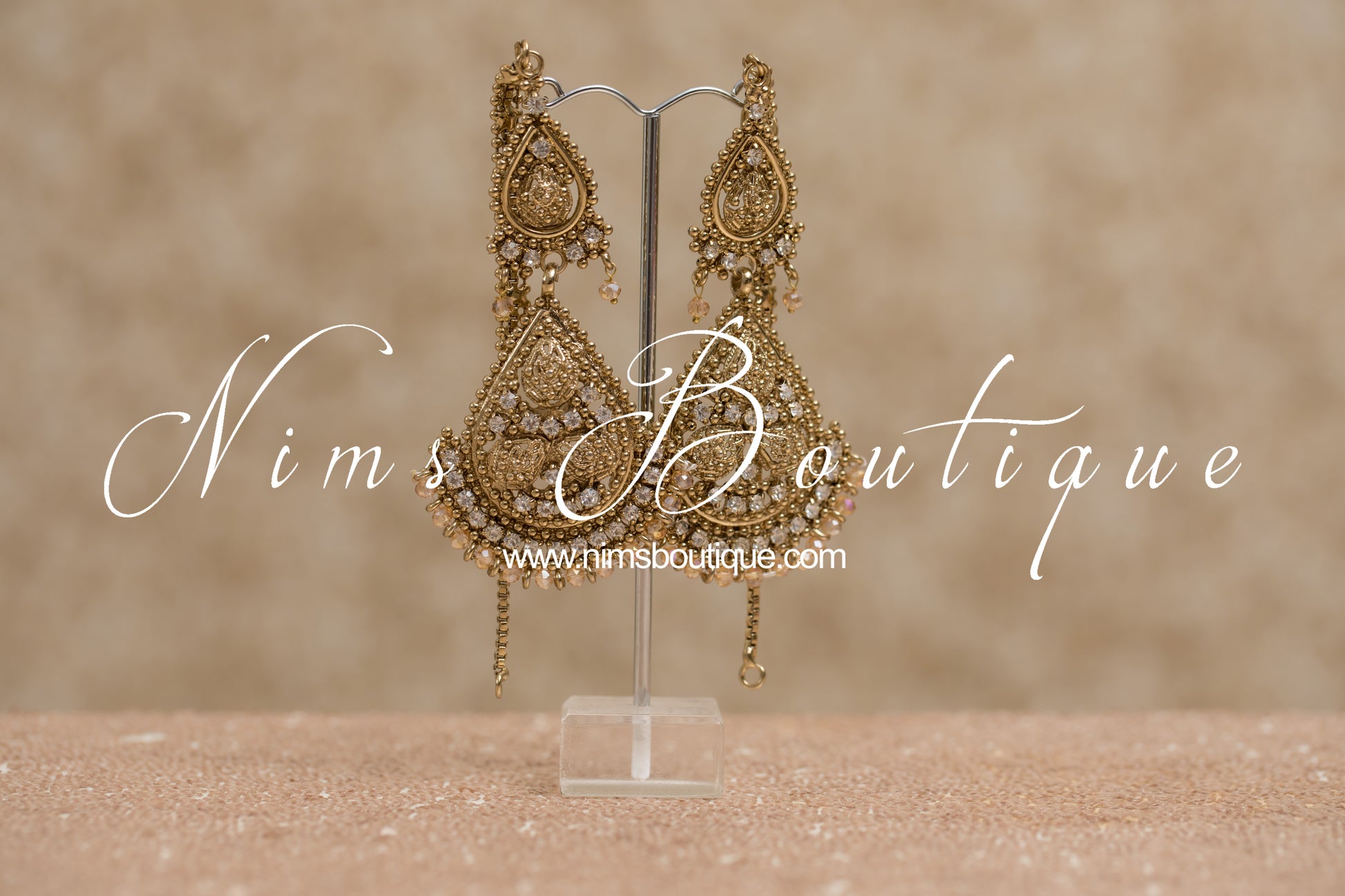 Nims Boutique Waheeda Antique Gold & Gold Bead Bridal Set