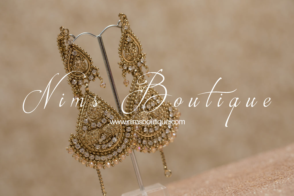 Nims Boutique Waheeda Antique Gold & Gold Bead Bridal Set