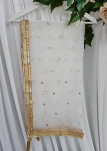 White Net Sequin Dupatta/Chunni