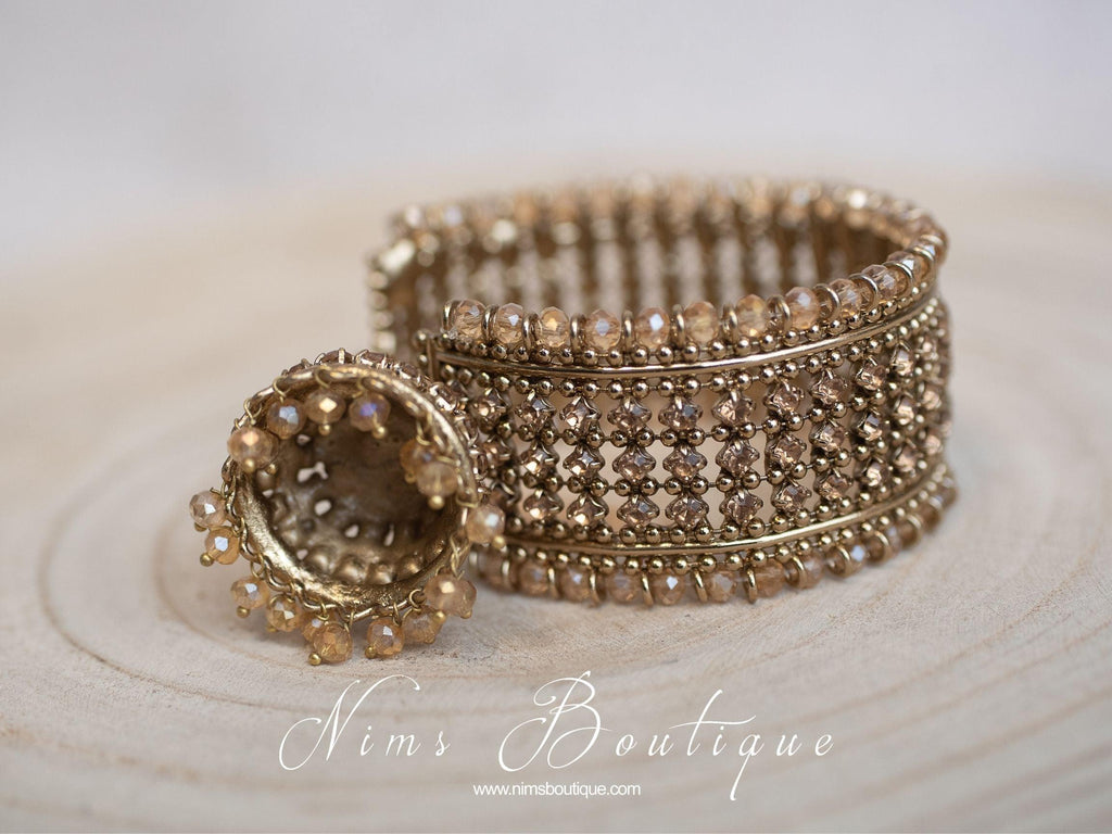 Nims Boutique Gold stone Royal Bracelet with chumka