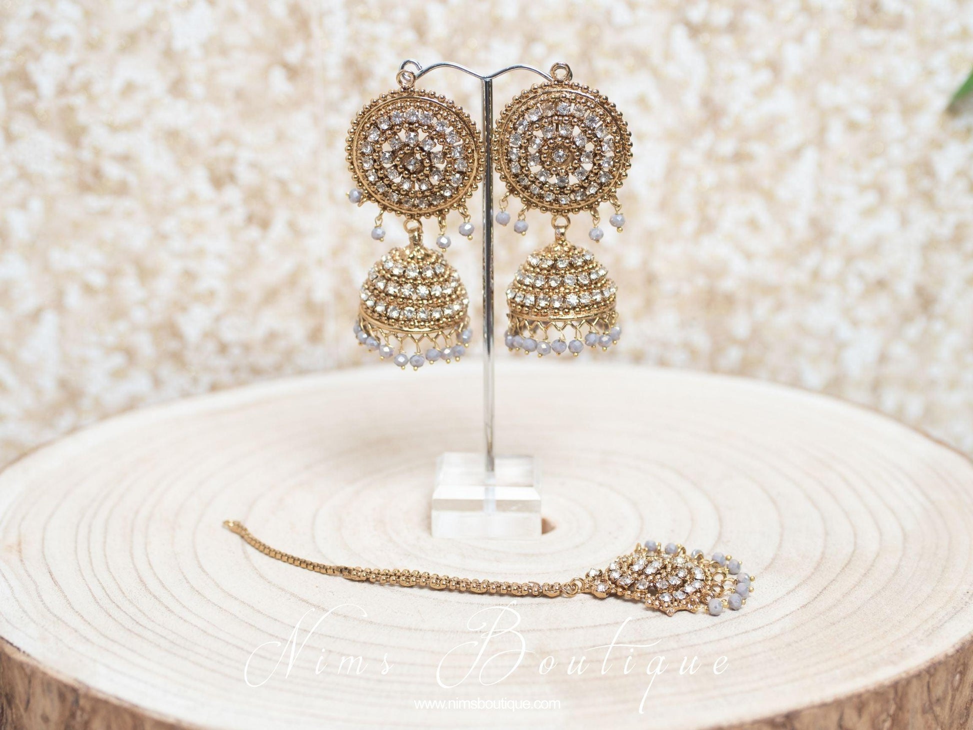 Nims Boutique Royal Grey Chumke & tikka set