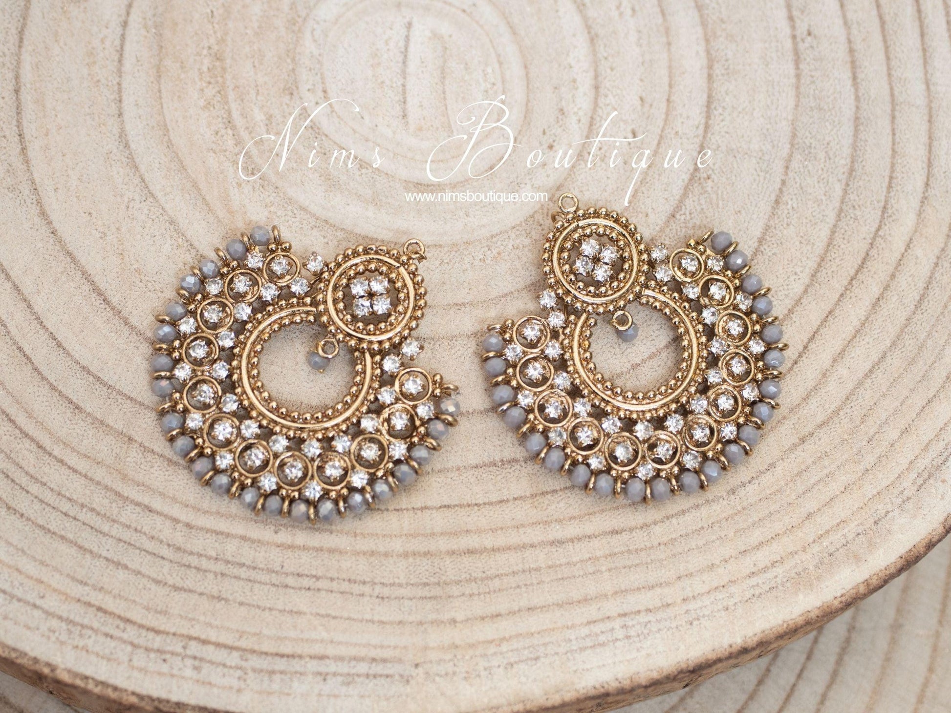 Nims Boutique Royal Grey Chand Tikka Set