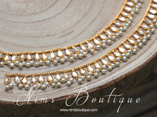 Nandini Light Gold & Pearl Anklets