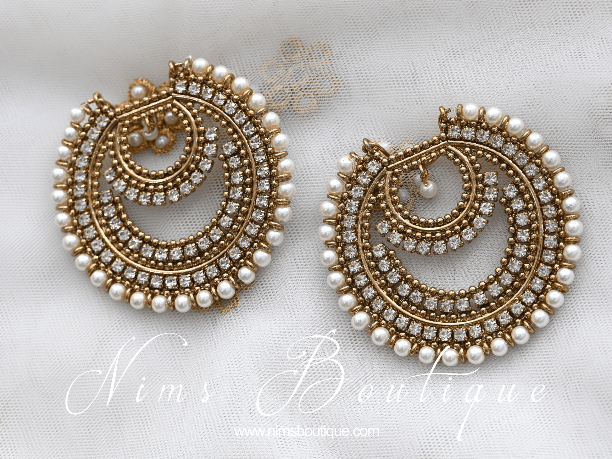 Nims Boutique Anisha Royal Pearl Earrings