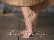 Nandini Antique Gold & Pearl Anklets