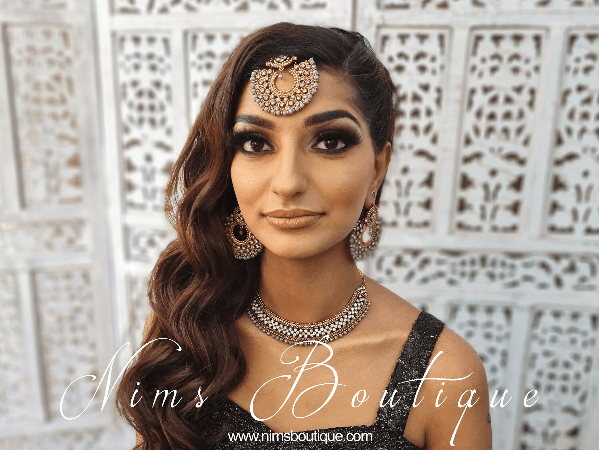 Nims Boutique Statement Royal Grey Necklace