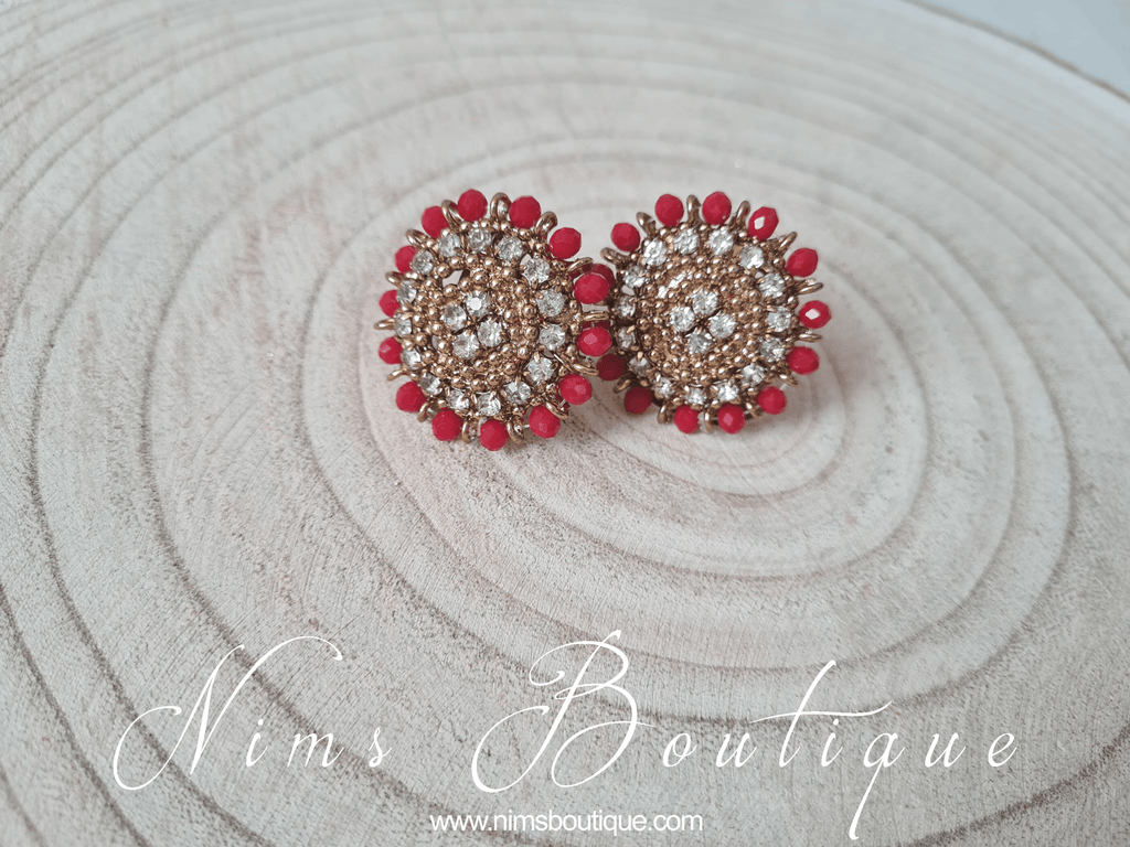 Nims Boutique Royal Red Stud earrings