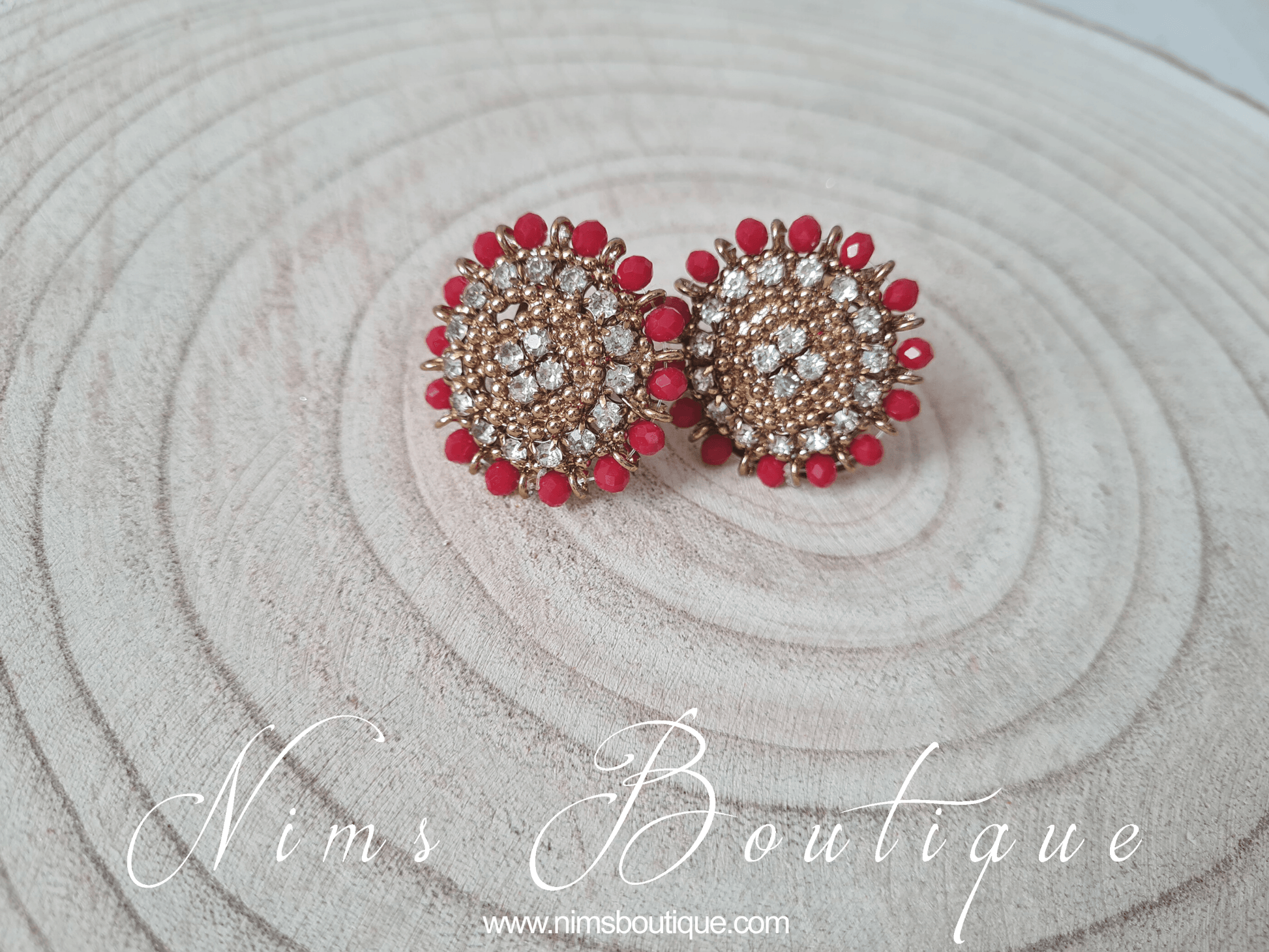 Nims Boutique Royal Red Stud earrings
