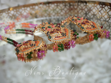Neena Multicolour & Gold Earrings & Tikka Set
