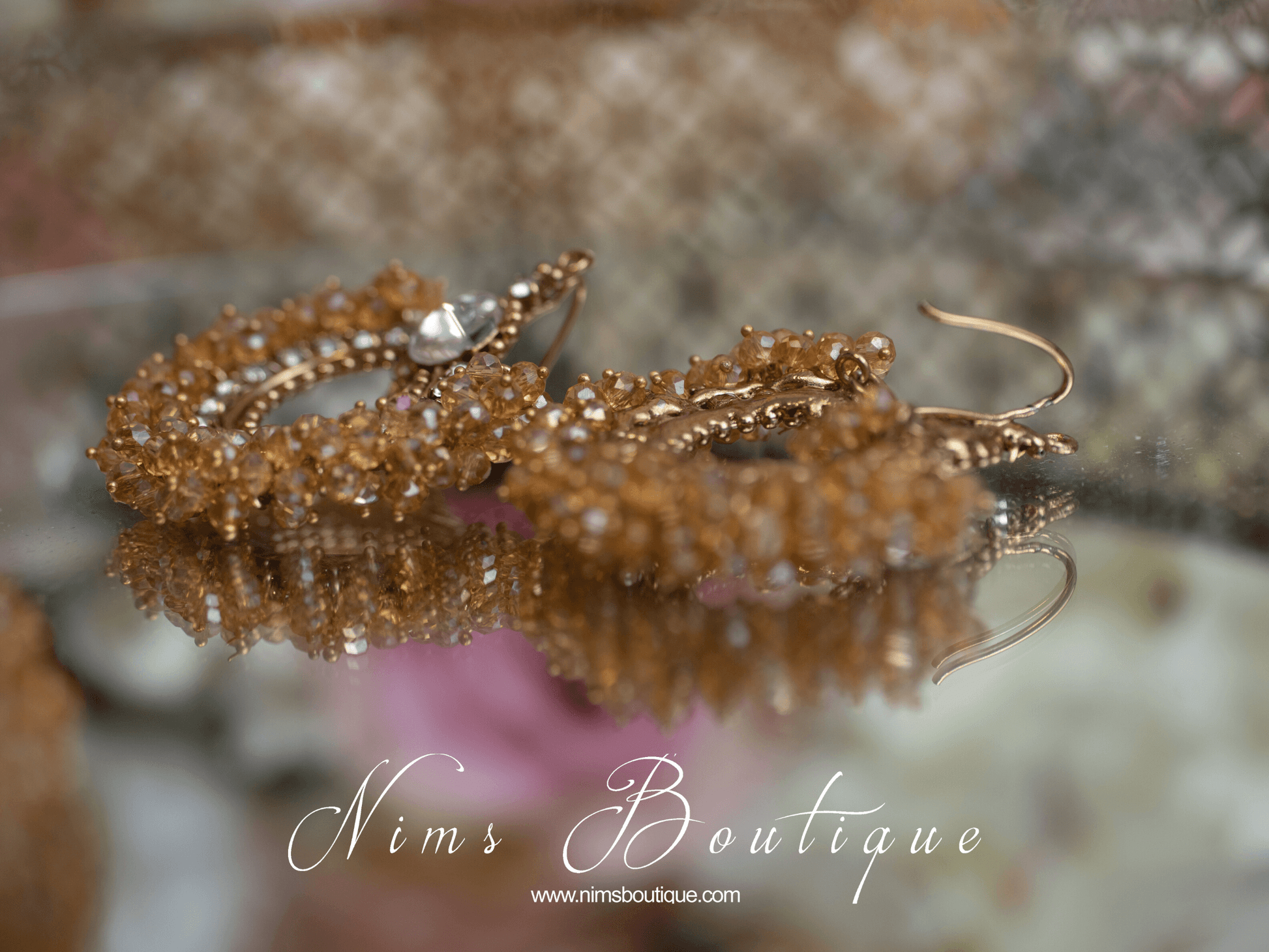 Nims Boutique Meghna Royal Gold Cluster Set